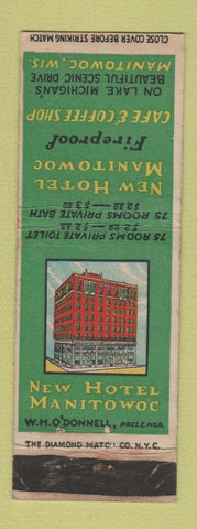 Matchbook Cover - New Hotel Manitowoc WI WEAR