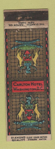 Matchbook Cover - Carlton Hotel Washington DC DQ WEAR