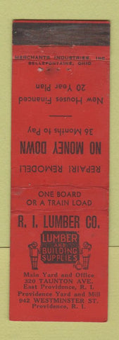 Matchbook Cover - RI Lumber Company Providence RI MERCHANTS