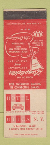 Matchbook Cover - Hotel Utica NY Lamplighter Restaurant