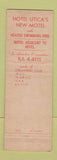 Matchbook Cover - Hotel Utica NY Lamplighter Restaurant