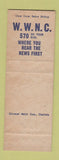 Matchbook Cover - WWNC Radio 570
