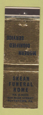 Matchbook Cover - Skean Funeral Home Pottstown PA WEAR