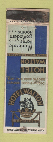 Matchbook Cover - Hotel Walton Philadelphia PA WEAR