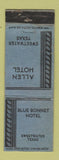 Matchbook Cover - Allen Hotel Blue Bonnet Sweetwater TX WORN