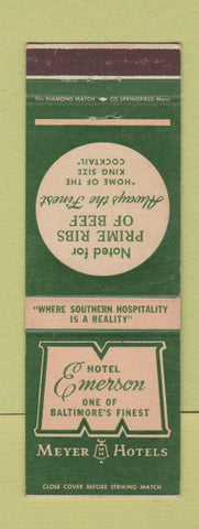 Matchbook Cover - Hotel Emerson Baltimore MD Meyer Hotels