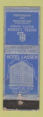Matchbook Cover - Hotel Lassen Wichita KS WORN