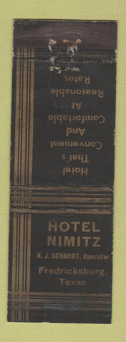 Matchbook Cover - Hotel Nimitz Fredricksburg TX