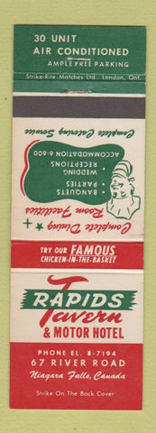 Matchbook Cover - Rapids Tavern Motor Hotel Niagara Falls ON