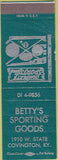 Matchbook Cover - Betty's Sporting Good Covington KY SAMPLE WEAR