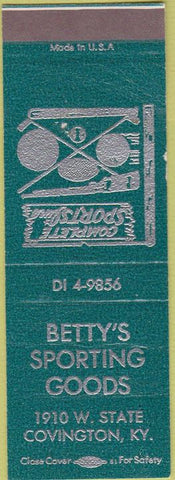 Matchbook Cover - Betty's Sporting Good Covington KY SAMPLE WEAR