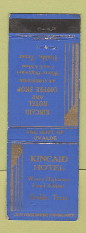 Matchbook Cover - Kincaid Hotel Uvalde TX
