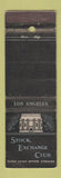 Matchbook Cover - Stock Exchange Club Los Angeles CA WEAR