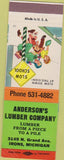 Matchbook Cover - Ander's Lumber Irons MI SAMPLE WEAR