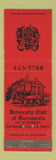Matchbook Cover - University Club Sacramento CA