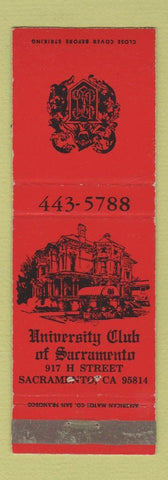 Matchbook Cover - University Club Sacramento CA