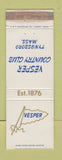 Matchbook Cover - Vesper Country Club Tyngsboro MA WEAR