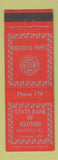 Matchbook Cover - State Bank of Nauvoo IL low phone #