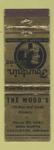 Matchbook Cover - The Wood's Restaurant Castleton IN WEAR
