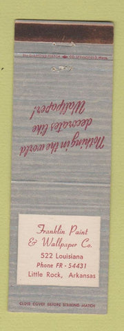 Matchbook Cover - Franklin Paint and Wallpaper Little Rock AR