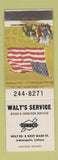 Matchbook Cover - Walt's Sunoco oil gas Indianapolis IN