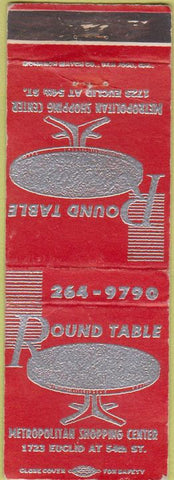 Matchbook Cover - Round Table Metro Shopping Center WEAR