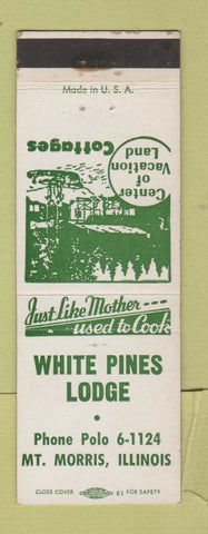 Matchbook Cover - White Pines Lodge Mount Morris IL