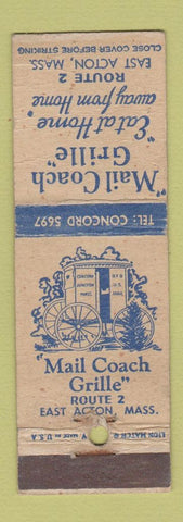Matchbook Cover - Mail Coach Grille East Acton MA WEAR