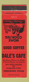 Matchbook Cover - Dale's Cafe Umbarger TX