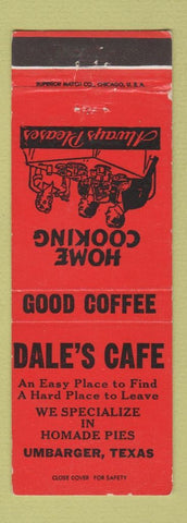 Matchbook Cover - Dale's Cafe Umbarger TX