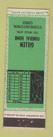 Matchbook Cover - Gillen Funeral Home Youngstown OH