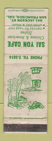 Matchbook Cover - Sai Yon Cafe Chinese San Francisco CA WORN