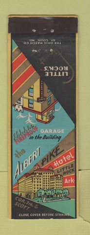 Matchbook Cover - Albert Pike Hotel Little Rock AR