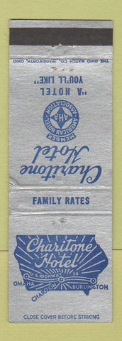 Matchbook Cover - Charitone Hotel IA