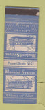 Matchbook Cover - Bluebird Bus System Chicago Joliet IL Muncie IN ARROW WEAR