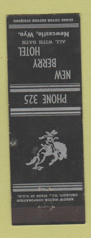 Matchbook Cover - New Berry Hotel Newcastle WY ARROW