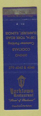 Matchbook Cover - Yorktown Restaurant Elmhurst IL