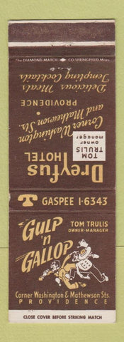 Matchbook Cover - Gulp n Gallop Providence RI Dreyfus Hotel