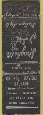 Matchbook Cover - Chciken Ravioli Sausage Italian Food POOR