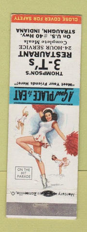 Matchbook Cover - 3T's Restaurant Straughn IN pinup