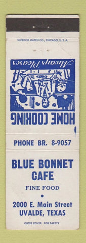 Matchbook Cover - Blue Bonnet Cafe Uvalde TX