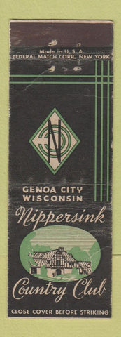 Matchbook Cover - Nippersink Country Club Genoa City WI Federal WORN