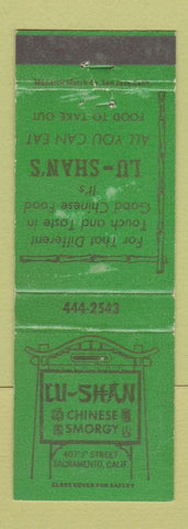 Matchbook Cover - Lu Shan Chinese Smorgy Sacramento CA WEAR