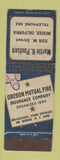 Matchbook Cover - Martin Paulsen Insurance Oregon Mutual Merced CA WEAR