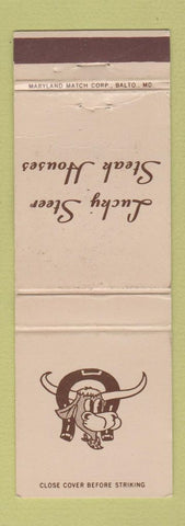 Matchbook Cover - Lucky Steer Steak Houses IN MI OH