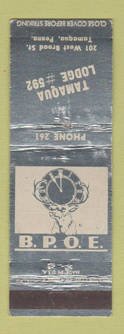 Matchbook Cover - Elks Lodge Tamaqua PA