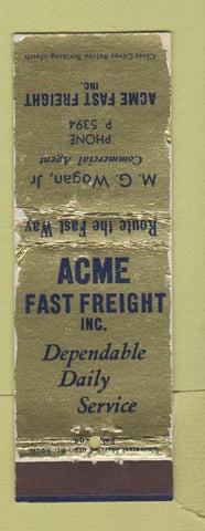 Matchbook Cover - Acme Fast Freight WORN