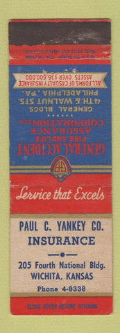 Matchbook Cover - Paul Yankey Insurance Wichita KS
