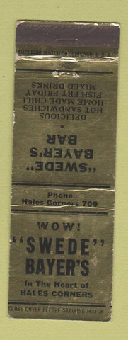 Matchbook Cover - Swede Bayer's Bar Hales Corners WI WEAR