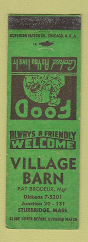 Matchbook Cover - Village Barn Sturbridge MA